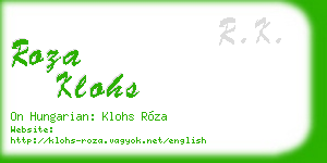 roza klohs business card